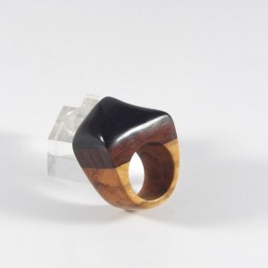 Bague en Ébène, Cocobolo et Olivier