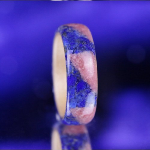 Bague "Dalia" en Erable Lapis lazuli Thulite