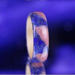 Bague "Dalia" en Erable Lapis lazuli Thulite