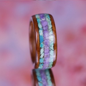 Bague "Agalia" en Palissandre Chrysocolle Charoite