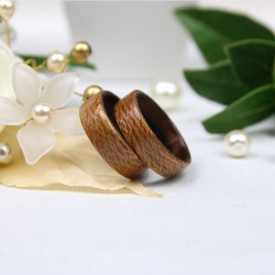 Duo of wedding rings in Wood Plane and Indian Rosewood
