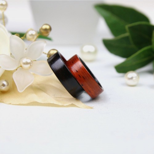 Dúo de anillos de boda en Ébano y Padouk