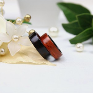 Dúo de anillos de boda en Ébano y Padouk