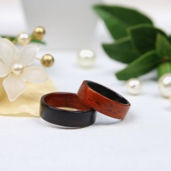 Dúo de anillos de boda en Ébano y Padouk