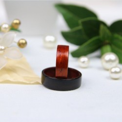 Dúo de anillos de boda en Ébano y Padouk
