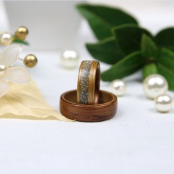 Duo of wedding rings in Aniégré and silver glass sequins