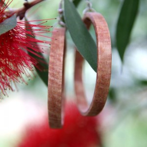 Boucles d'oreilles rondes en Platane