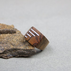 Chevalière en Bocote et fil en argent
