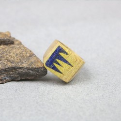 Chevalière en Erable sycomore Lapis lazuli