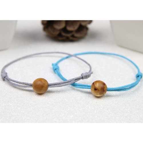 Couple de Bracelets perles en Bouleau madré Norvège, bijoux en bois de qualité, perles en bois, bracelets en bois