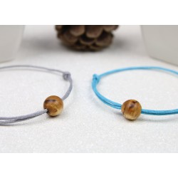 Couple de Bracelets perles en Bouleau madré Norvège, bijoux en bois de qualité, perles en bois, bracelets en bois