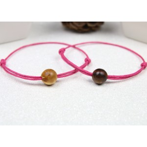 Couple de Bracelets perles en Bouleau et Bocote