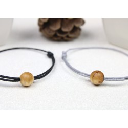 Duo Bracelets perles Bouleau madré, bijoux en bois de qualité, perles en bois, bracelets en bois